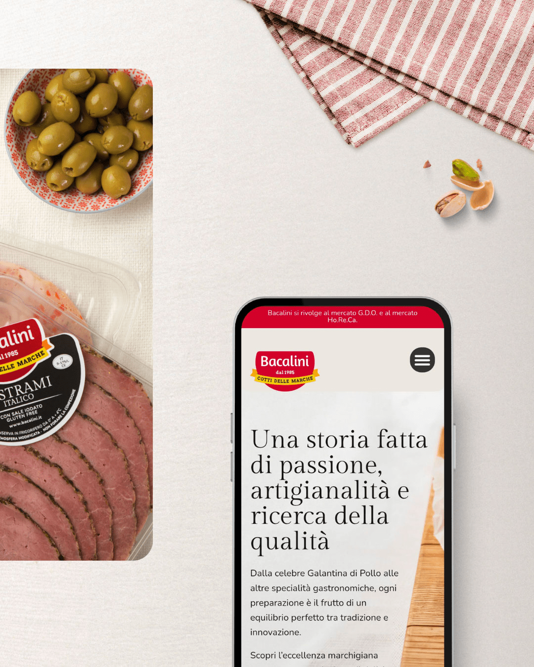 rebranding bacalini su pack e web